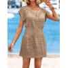 imageATHMILE Womens Swimsuit Cover Up 2026 Short Sleeve V Neck Crochet Bathing Suit Beach Dress Summer Bikini Cover upsSand