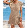 imageATHMILE Womens Swimsuit Cover Up 2026 Short Sleeve V Neck Crochet Bathing Suit Beach Dress Summer Bikini Cover upsSand