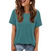 imageATHMILE Womens T Shirt Summer Tops Short Sleeve Fashion School Teachers Clothes 2026 Spring Beach Vacation TrendyBlue Geen