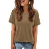 imageATHMILE Womens T Shirt Summer Tops Short Sleeve Fashion School Teachers Clothes 2026 Spring Beach Vacation TrendyCoffee
