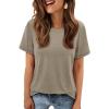 imageATHMILE Womens T Shirt Summer Tops Short Sleeve Fashion School Teachers Clothes 2026 Spring Beach Vacation TrendyCoffee Grey