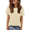 imageATHMILE Womens T Shirt Summer Tops Short Sleeve Fashion School Teachers Clothes 2026 Spring Beach Vacation TrendyCream