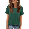 imageATHMILE Womens T Shirt Summer Tops Short Sleeve Fashion School Teachers Clothes 2026 Spring Beach Vacation TrendyDark Green