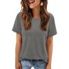 imageATHMILE Womens T Shirt Summer Tops Short Sleeve Fashion School Teachers Clothes 2026 Spring Beach Vacation TrendyGrey