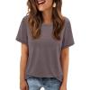 imageATHMILE Womens T Shirt Summer Tops Short Sleeve Fashion School Teachers Clothes 2026 Spring Beach Vacation TrendyGrey Purple