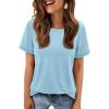 imageATHMILE Womens T Shirt Summer Tops Short Sleeve Fashion School Teachers Clothes 2026 Spring Beach Vacation TrendyLight Blue