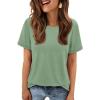 imageATHMILE Womens T Shirt Summer Tops Short Sleeve Fashion School Teachers Clothes 2026 Spring Beach Vacation TrendyLight Green