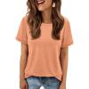 imageATHMILE Womens T Shirt Summer Tops Short Sleeve Fashion School Teachers Clothes 2026 Spring Beach Vacation TrendyLight Orange