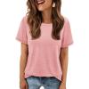 imageATHMILE Womens T Shirt Summer Tops Short Sleeve Fashion School Teachers Clothes 2026 Spring Beach Vacation TrendyLight Pink