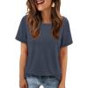 imageATHMILE Womens T Shirt Summer Tops Short Sleeve Fashion School Teachers Clothes 2026 Spring Beach Vacation TrendyNavy