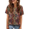 imageATHMILE Womens T Shirt Summer Tops Short Sleeve Fashion School Teachers Clothes 2026 Spring Beach Vacation TrendyPaisley