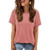 imageATHMILE Womens T Shirt Summer Tops Short Sleeve Fashion School Teachers Clothes 2026 Spring Beach Vacation TrendyPink