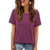 imageATHMILE Womens T Shirt Summer Tops Short Sleeve Fashion School Teachers Clothes 2026 Spring Beach Vacation TrendyPink Red