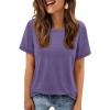 imageATHMILE Womens T Shirt Summer Tops Short Sleeve Fashion School Teachers Clothes 2026 Spring Beach Vacation TrendyPurple