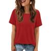 imageATHMILE Womens T Shirt Summer Tops Short Sleeve Fashion School Teachers Clothes 2026 Spring Beach Vacation TrendyRed