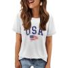 imageATHMILE Womens T Shirt Summer Tops Short Sleeve Fashion School Teachers Clothes 2026 Spring Beach Vacation TrendyWhiteusa