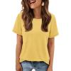 imageATHMILE Womens T Shirt Summer Tops Short Sleeve Fashion School Teachers Clothes 2026 Spring Beach Vacation TrendyYellow