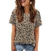 imageATHMILE Womens T Shirt Summer Tops Short Sleeve Fashion School Teachers Clothes 2026 Spring Beach Vacation TrendyYellowleopard
