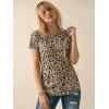 imageATHMILE Womens T Shirt Summer Tops Short Sleeve Fashion School Teachers Clothes 2026 Spring Beach Vacation TrendyYellowleopard