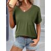 imageATHMILE Womens T Shirts 2026 Short Sleeve VNeck Shirts Cute Fit Summer Casual Tee Tops SXXLArmy Green