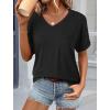 imageATHMILE Womens T Shirts 2026 Short Sleeve VNeck Shirts Cute Fit Summer Casual Tee Tops SXXLBlack