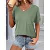 imageATHMILE Womens T Shirts 2026 Short Sleeve VNeck Shirts Cute Fit Summer Casual Tee Tops SXXLGray Green