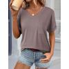 imageATHMILE Womens T Shirts 2026 Short Sleeve VNeck Shirts Cute Fit Summer Casual Tee Tops SXXLGray Purple