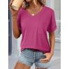 imageATHMILE Womens T Shirts 2026 Short Sleeve VNeck Shirts Cute Fit Summer Casual Tee Tops SXXLHot Pink