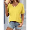 imageATHMILE Womens T Shirts 2026 Short Sleeve VNeck Shirts Cute Fit Summer Casual Tee Tops SXXLLemon Yellow