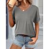 imageATHMILE Womens T Shirts 2026 Short Sleeve VNeck Shirts Cute Fit Summer Casual Tee Tops SXXLLight Gray