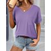 imageATHMILE Womens T Shirts 2026 Short Sleeve VNeck Shirts Cute Fit Summer Casual Tee Tops SXXLLight Purple