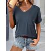 imageATHMILE Womens T Shirts 2026 Short Sleeve VNeck Shirts Cute Fit Summer Casual Tee Tops SXXLNavy Blue