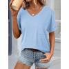 imageATHMILE Womens T Shirts 2026 Short Sleeve VNeck Shirts Cute Fit Summer Casual Tee Tops SXXLSky Blue