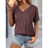 imageATHMILE Womens T Shirts 2026 Short Sleeve VNeck Shirts Cute Fit Summer Casual Tee Tops SXXLWine Red