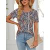 imageATHMILE Womens T Shirts Short Sleeve Summer Tops Pleated Dressy Casual Blouses Spring Clothes Beach Vacation 2026Bohemian Color