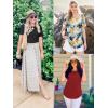imageATHMILE Womens T Shirts Short Sleeve Summer Tops Pleated Dressy Casual Blouses Spring Clothes Beach Vacation 2026Brown Stripes