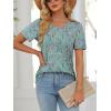 imageATHMILE Womens T Shirts Short Sleeve Summer Tops Pleated Dressy Casual Blouses Spring Clothes Beach Vacation 2026Green Floral