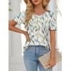 imageATHMILE Womens T Shirts Short Sleeve Summer Tops Pleated Dressy Casual Blouses Spring Clothes Beach Vacation 2026Multileaf