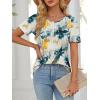 imageATHMILE Womens T Shirts Short Sleeve Summer Tops Pleated Dressy Casual Blouses Spring Clothes Beach Vacation 2026Multiteal