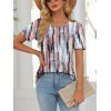 imageATHMILE Womens T Shirts Short Sleeve Summer Tops Pleated Dressy Casual Blouses Spring Clothes Beach Vacation 2026Tiedye Brown