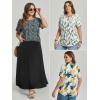 imageATHMILE Womens T Shirts Short Sleeve Summer Tops Pleated Dressy Casual Blouses Spring Clothes Beach Vacation 2026Tiedye Brown