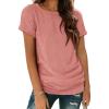 imageATHMILE Womens Boat Neck Tops Fashion Short Sleeve Scoop Neck Tees for Women Trendy Casual Shirts Summer Beach Outfits 2026Lightpink