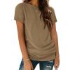 imageATHMILE Womens T Shirt Summer Tops Short Sleeve Fashion School Teachers Clothes 2026 Spring Beach Vacation TrendyCoffee