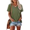 imageATHMILE Womens T Shirts 2026 Short Sleeve VNeck Shirts Cute Fit Summer Casual Tee Tops SXXLArmy Green
