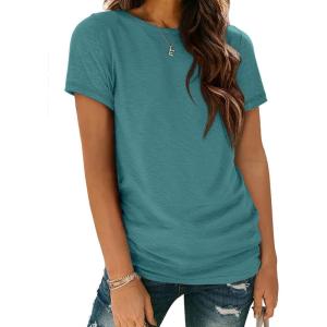 imageATHMILE Womens T Shirt Summer Tops Short Sleeve Fashion School Teachers Clothes 2026 Spring Beach Vacation TrendyBlue Geen