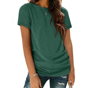 imageATHMILE Womens T Shirt Summer Tops Short Sleeve Fashion School Teachers Clothes 2026 Spring Beach Vacation TrendyDark Green
