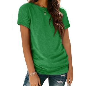 imageATHMILE Womens T Shirt Summer Tops Short Sleeve Fashion School Teachers Clothes 2026 Spring Beach Vacation TrendyGreen