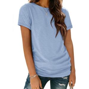 imageATHMILE Womens T Shirt Summer Tops Short Sleeve Fashion School Teachers Clothes 2026 Spring Beach Vacation TrendyIce Blue