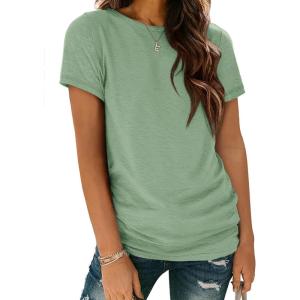 imageATHMILE Womens T Shirt Summer Tops Short Sleeve Fashion School Teachers Clothes 2026 Spring Beach Vacation TrendyLight Green
