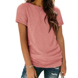 imageATHMILE Womens T Shirt Summer Tops Short Sleeve Fashion School Teachers Clothes 2026 Spring Beach Vacation TrendyPink